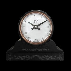 TS Black Roman Numeral Desk Clock